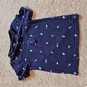 Carter Toddler Boys Short Sleeve Button Down T-Shirt 5T